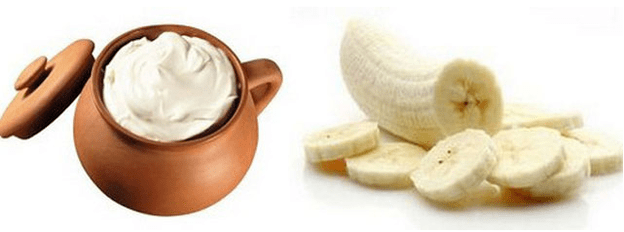 قناع مع الكريمة الحامضة والموز
